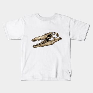 Dinosaur Skull Mosasaurus Sticker Kids T-Shirt